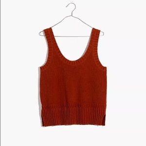 Madewell Burnt Orange Minton Scoop Sweater Tank